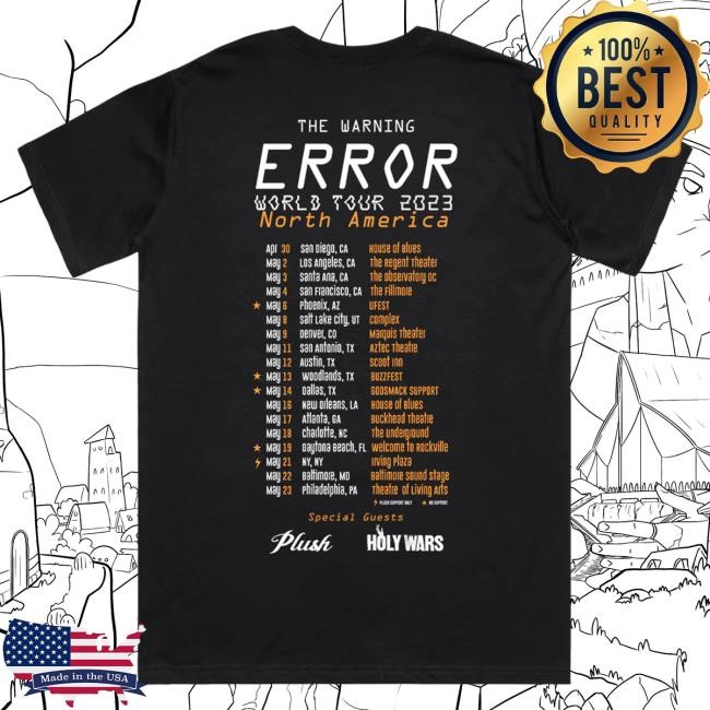 2023 World Tour Tee Colored Tees The Warning Merch Store Official