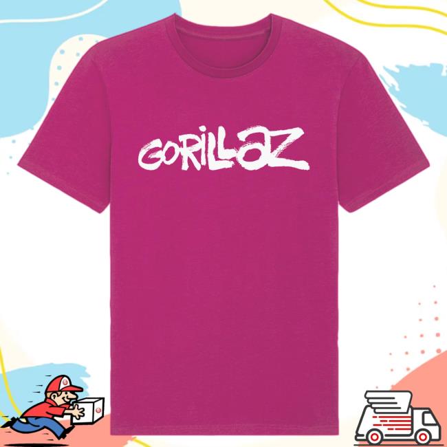 Official Gorillaz Merch Store Gorillaz Graffiti Logo Shirt New Pink Gorillaz Apparel Clothing Shop