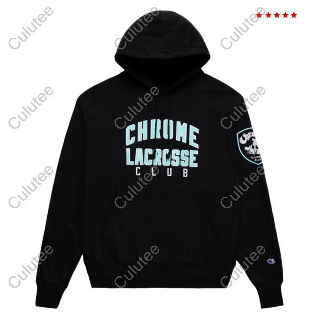 Official Premier Lacrosse League Shop Champion Chrome Lacrosse Throwback Reverse Weave Hoodie Hooded Sweatshirt Black