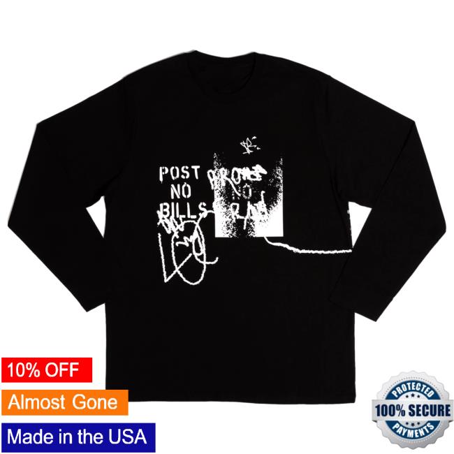 The Pro Era Merch Shop Post No Bills Long Sleeve Tee (Black)