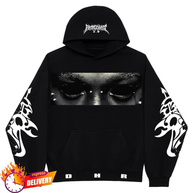 Official Playboi Carti Merch Store Apollo Red APR Antagonist Eyes Tour Hoodie