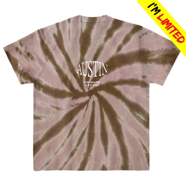 Post Malone Merch Shop Austin Brown Tie Dye TShirt