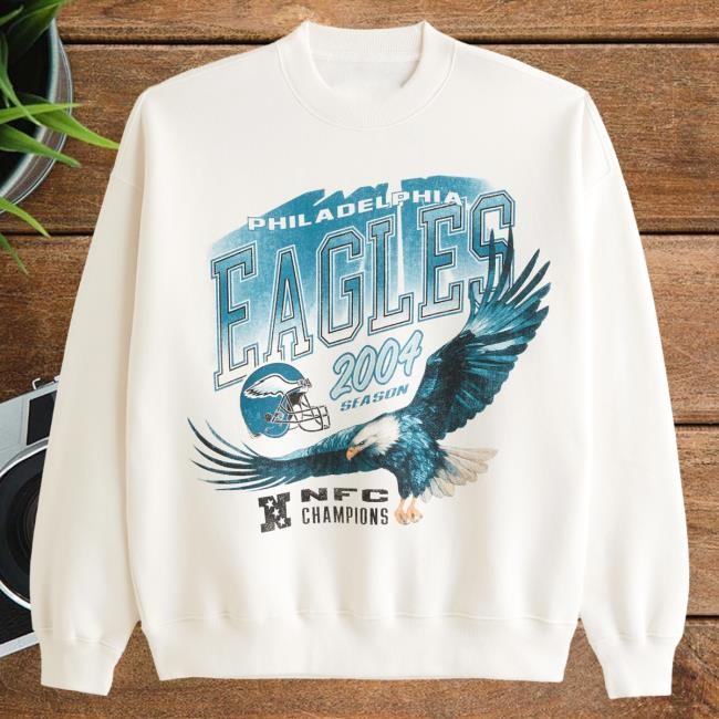 Iconic Eagles Artwork NFL Football Crew Sweatshirt