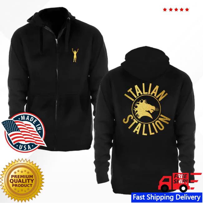 Official Italian Stallion Metallic Gold Zip Up Crewneck