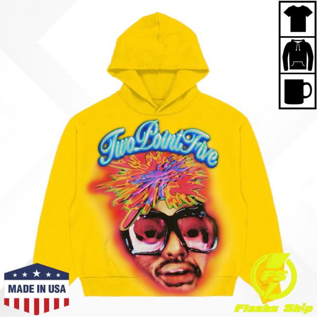 Official Merch Bar Aminé Twopointfive Airbrush Hooded Sweatshirt Yellow Merchbar