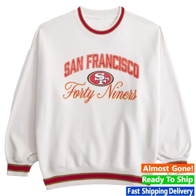 Official Abercrombie And Fitch Store San Francisco 49ers Vintage Sunday Crew Neck Sweatshirt NFL by Abercrombie