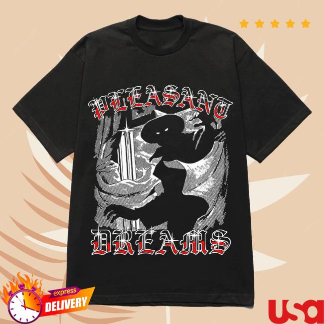 Official Misery Worldwide Pleasant Dreams Graphic Print Black Tshirt