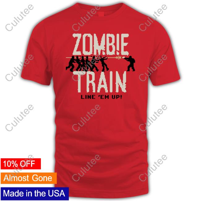 Zombie Train Line Em Up Tee