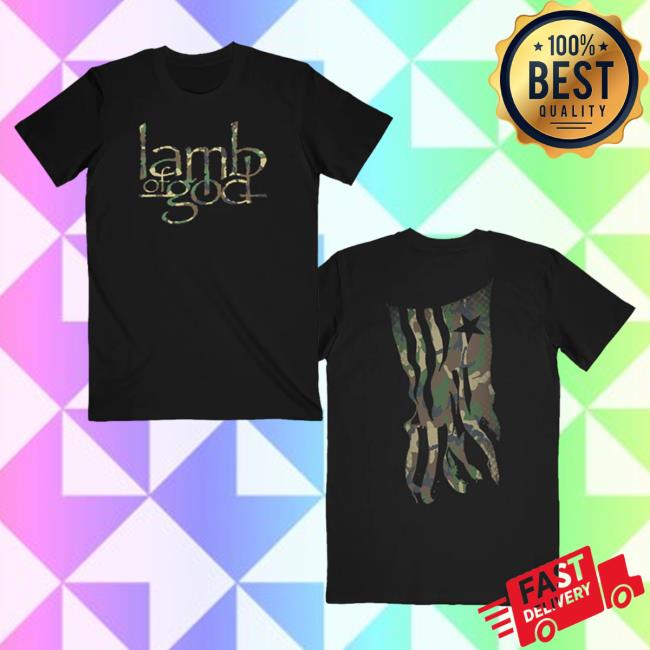 Official Lamb Of God Merch Store Camo Flag Top Shirt