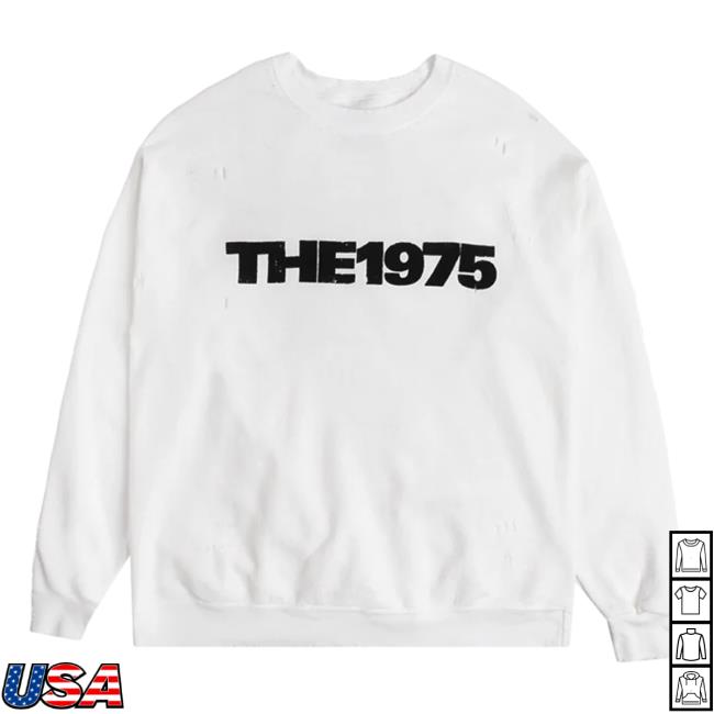 Official The 1975 Apparel Clothing Store Merch Shop The1975 Logo Distressed White Sweaters