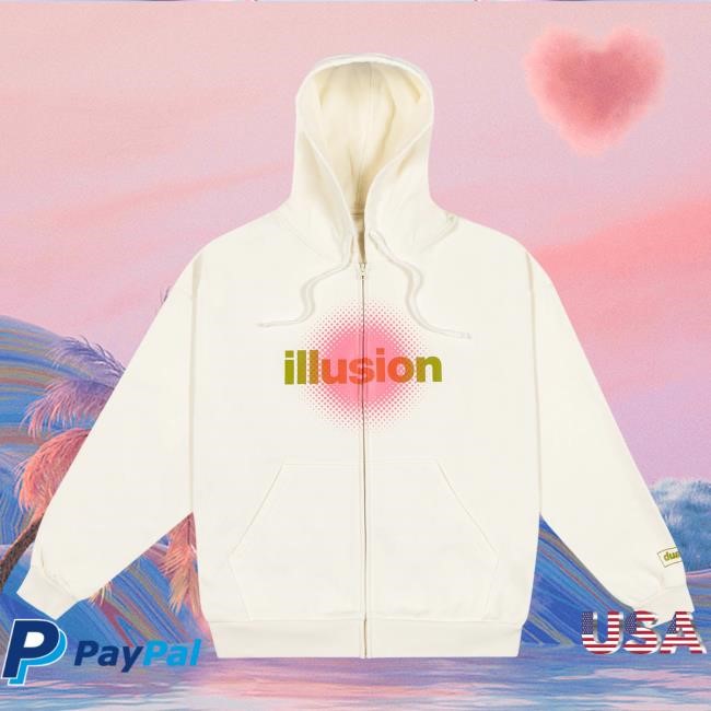 Official Dua Lipa Merch Store Dua Lipa Illusion Cream Zip Crew neck Dua Lipa Apparel Clothing Shop DuaLipa
