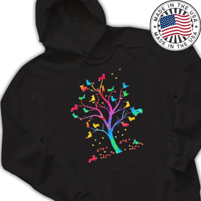 Corgi Dog Cute Tree Colorful Crewneck Sweatshirt