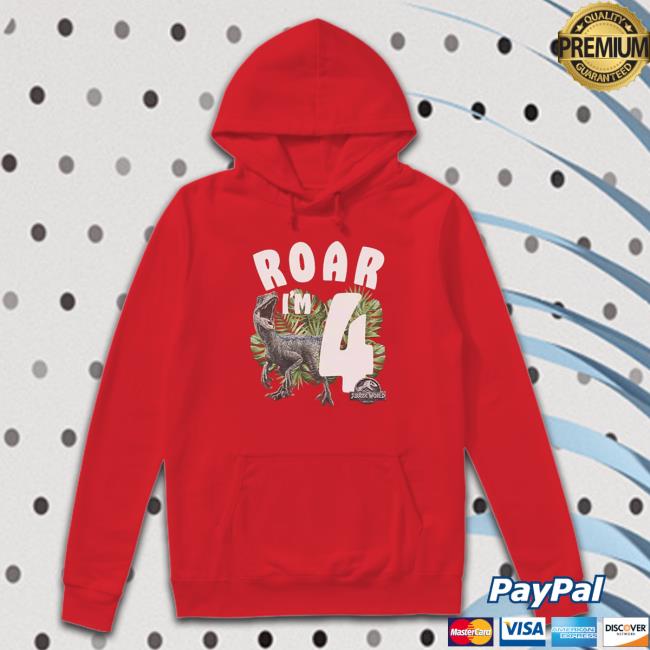 Jurassic world birthday raptor roar I’m 4 T Shirt