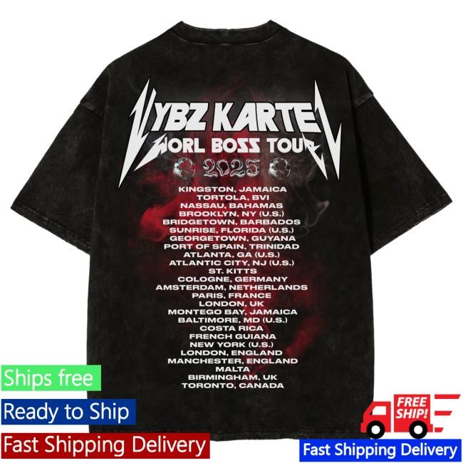 Official Vybz Kartel Merch Store Worl Boss Tour Shirts