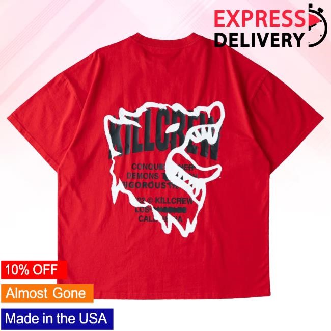 Official Kill Crew Apparel Clothing Oversized Lux Conquer Inner Demons Shirt 2024 - Red / White KillCrew Shop