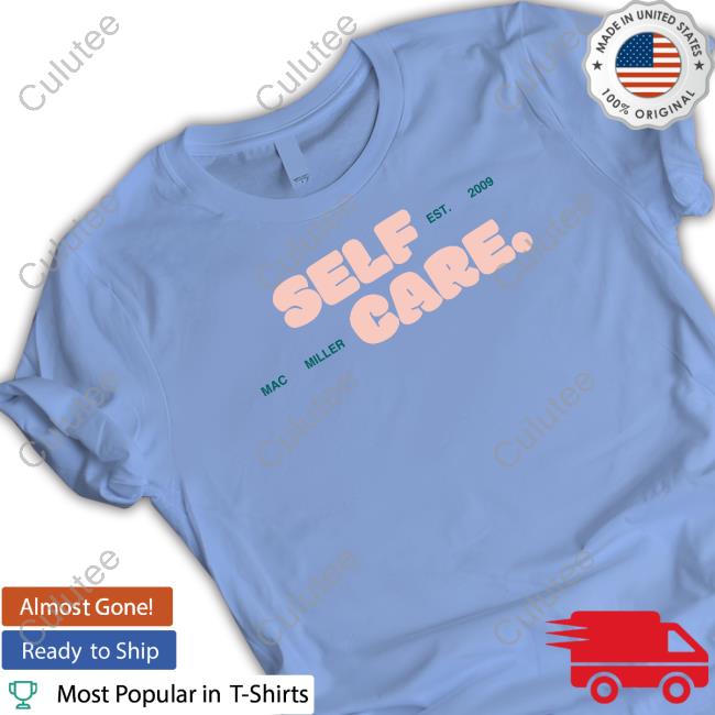 Mac Miller Website Merch Self Care Blue Long Sleeve Shirt