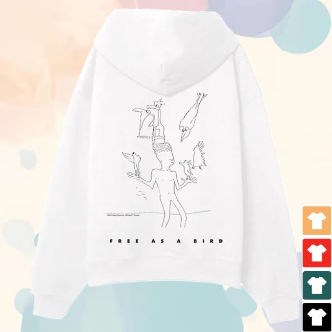 90s Bootleg Free As A Bird Hoodie The Beatles Graphic Print