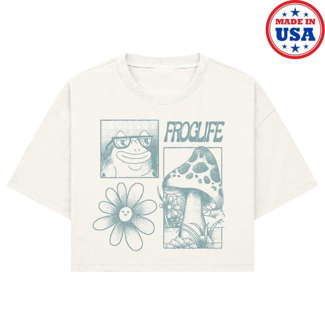 Official Paymoneywubby Merch Store Pmw Frog Life Boxy Crop Popover Shirt