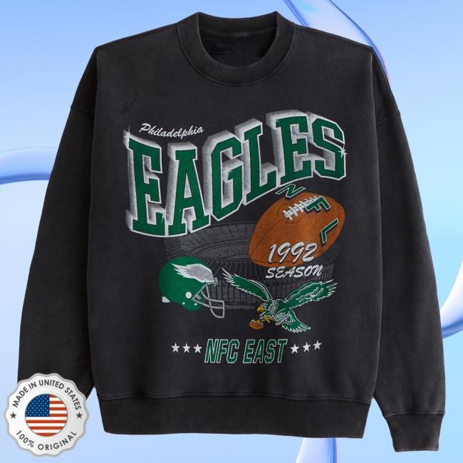 Vintage Aesthetic Philadelphia Eagles Graphic Crew Sweatshirt Quality