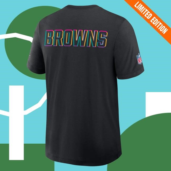 Official Men's Nike Black Cleveland Browns 2025 NFL Crucial Catch New Shirt