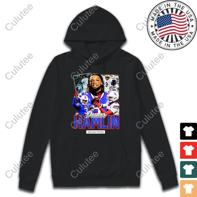 Official Damar Hamlin Black Hooded Sweatshirt