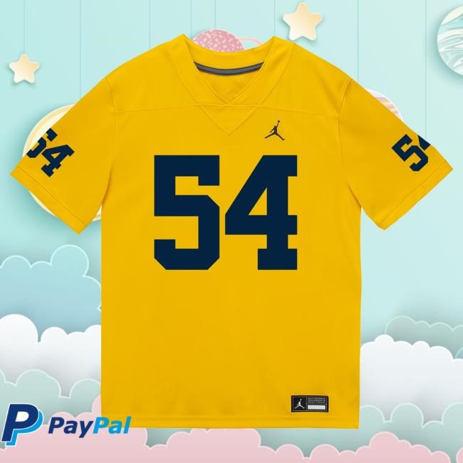 Michigan Wolverines #54 Deyvid Palepale Student Athlete Maize Football Jersey Tshirt The M Den Shop