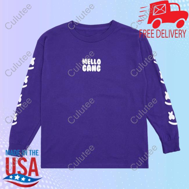 Official Marshmello Music Clothing Store Shop Mellogang Faces L/S Sweatshirts Purple Marshmellomusic Merch