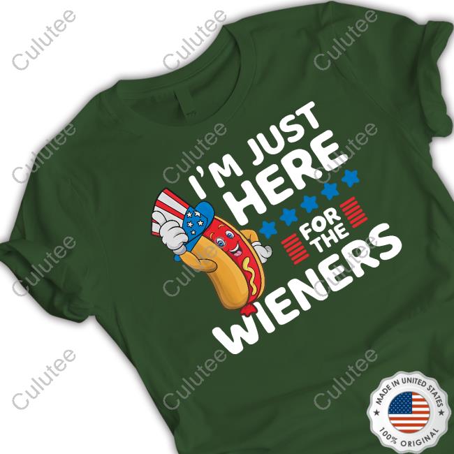 Tee24x7 Hot Dog I'm Just Here For The Wieners 4Th Of July T Shirt