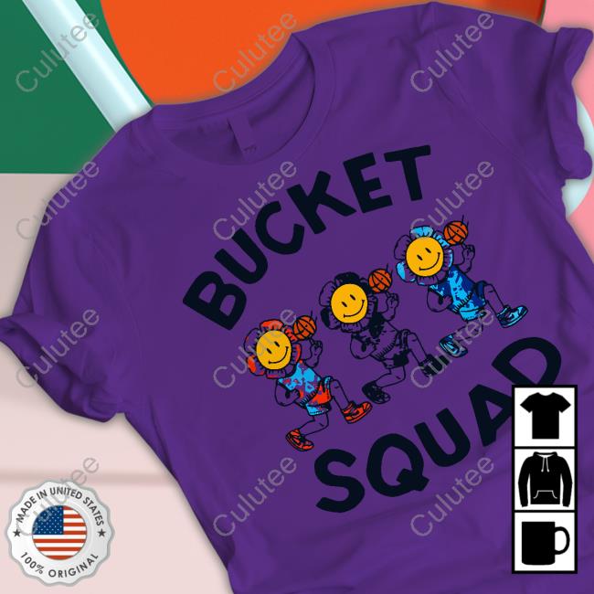 Official Bucketsquad Merch Youth Tie Dye Flower Team Bucket Squad Tee Shirt