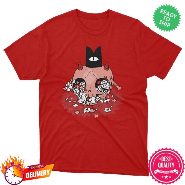 Official Devolver Digital Merch Shop Cult Of The Lamb Floral Skull Tee Shirt