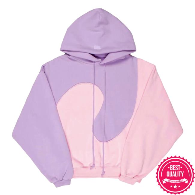 Official Penelope Nyc Clothing Store Shop Erl Wave Knit Pullover Hoodie Pink/ Purple Penelopeshop