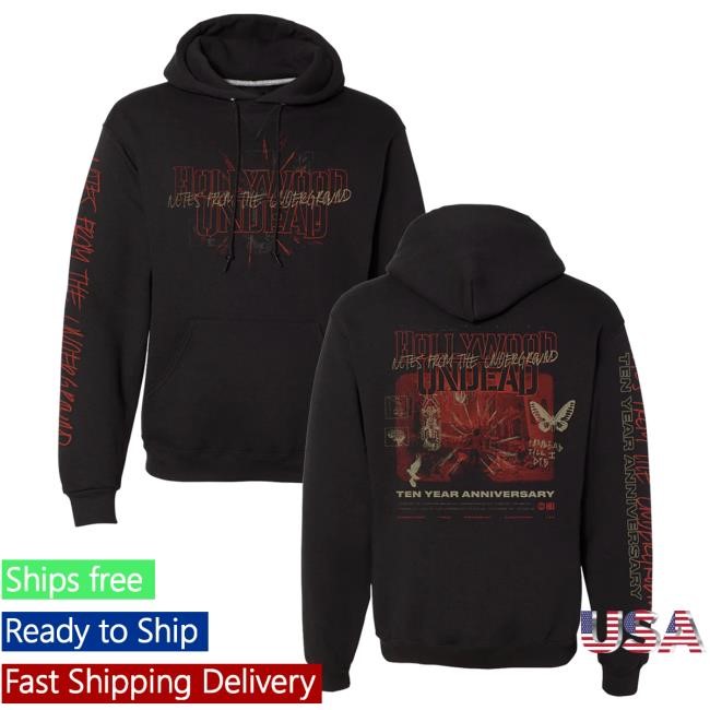 Official Hollywood Undead Merch Store Notes From The Underground 10-Year Anniv. Crewneck (Black) HollywoodUndead