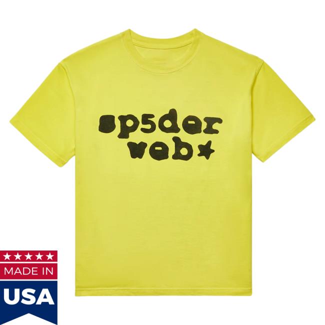 Official Sp5der Clothing Apparel Sp5der Yellow/Black Sp5der Web T-Shirts Sp5der Merch Store Shop