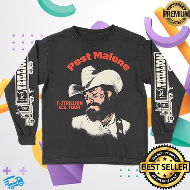 Post Malone Merch Store Shop Post Malone F-1 Trillion Tour Long Sleeve Tshirt No Dates