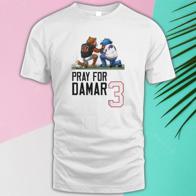Who Dey Mascot And Billy Buffalo Mascot Pray For Damar Hamlin Tee