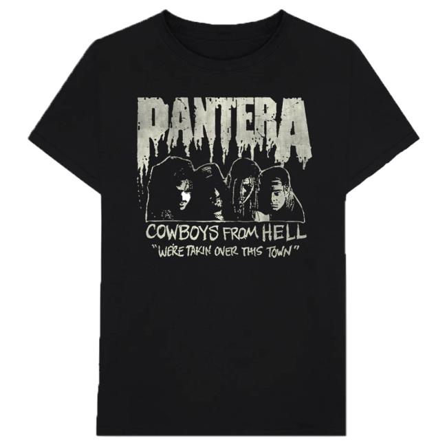 Official Pantera Merch Store Pantera Cowboys From Hell Vintage Flyer Top Shirt