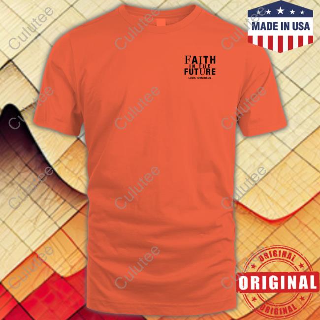 Official Louis Tomlinson Merch Faith In The Future World Tour Orange Long Sleeve Tee
