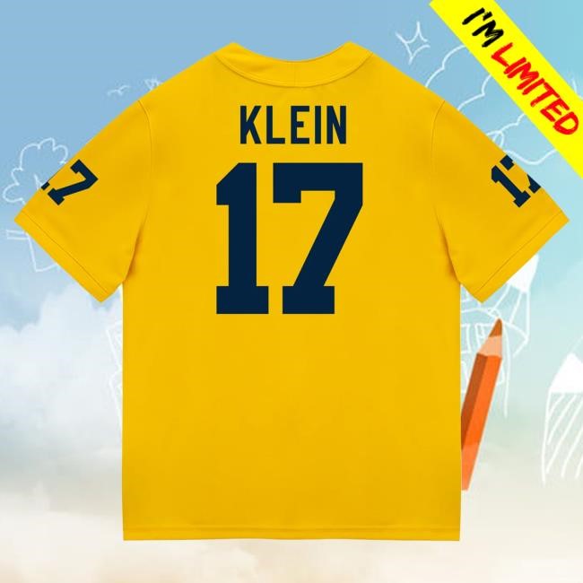 The M Den Michigan Wolverines #17 Marlin Klein Student Athlete Maize Football Jersey Tshirt