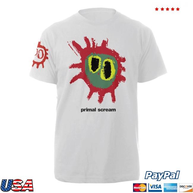 The Clash Official Merch Shop White Screamadelica Tour Pullover Shirt