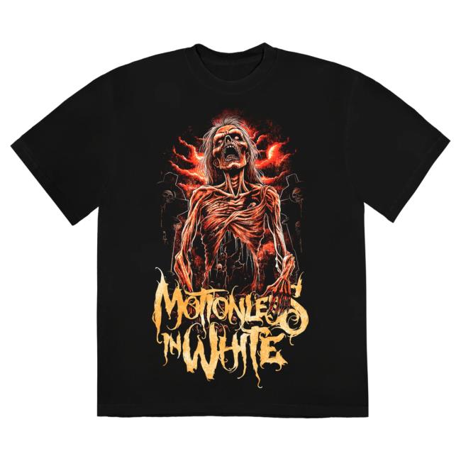 Official Motionless In White Miw Merch Store Zombie Crewneck Sweatshirt Black MotionlessInWhite MiwMerch