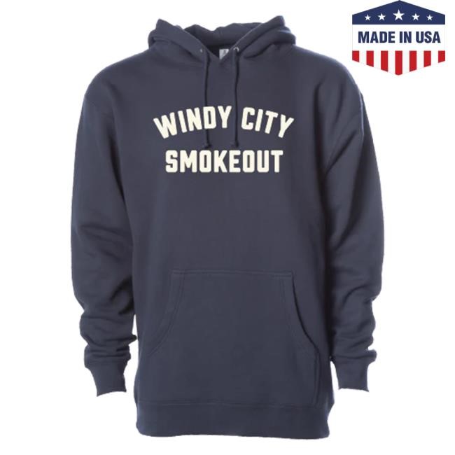 Windy City Smokeout Navy Felt Letter Hoodie
