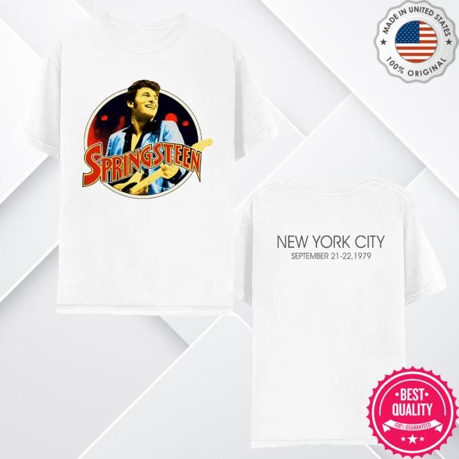 Officia Bruce Springsteen Merch Store Throwback No Nukes White Tshirt