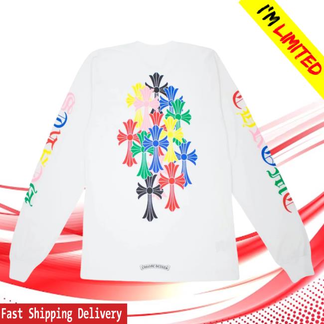 Official ChromeHearts Us Merch Chrome Hearts Multi Color Cross Cemetery Crewneck Clothing Store Shop