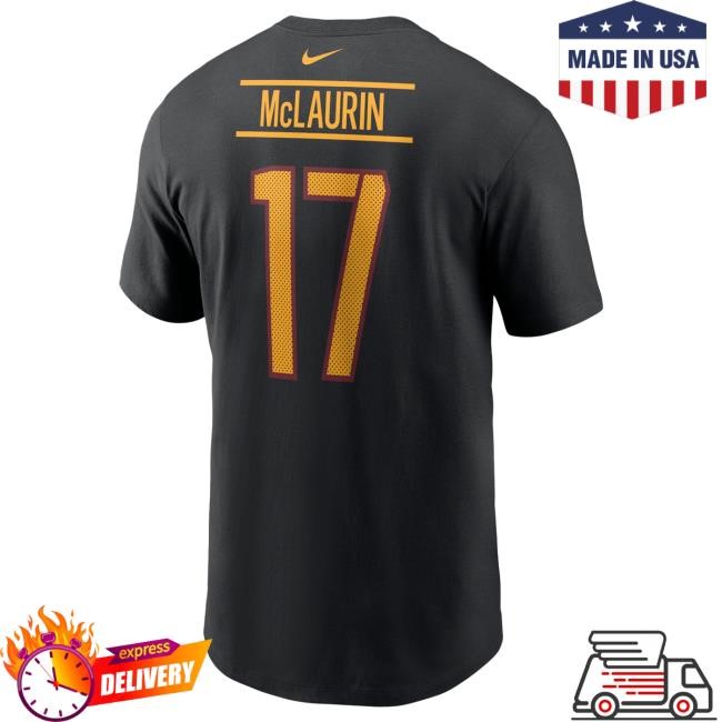 Official Men's Nike Terry McLaurin Black Washington Commanders Player Name & Number Tshirt