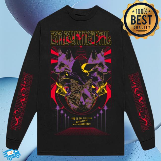 Official Baby Metal Merch Store BabyMetal "Colorful Foxes" Long Sleeve Tees Baby Metal Apparel Clothing Shop