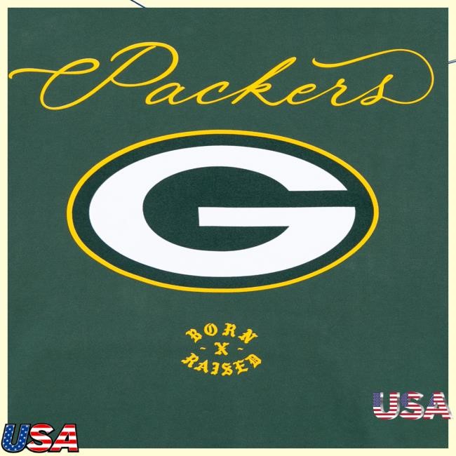 Unisex Green Bay Packers Born x Raised Green Fine Line Hooded Sweatshirt NFL Shop Store