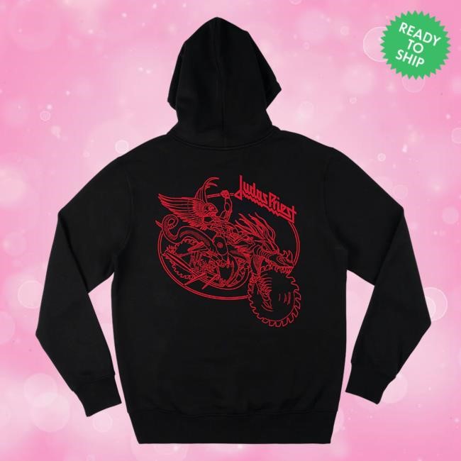Official Judas Priest Merch Painkiller Linear Zip-Up Hood