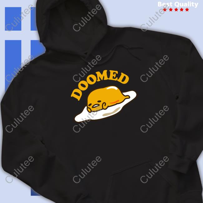 Gudetama Merch Gudetama Sanrio Original Doomed Hooded Sweatshirt Sanrio