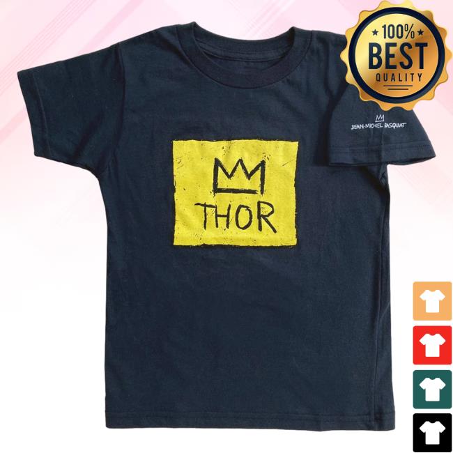 Official The Brant Foundation x Rome Pays Off Jean-Michel Basquiat Thor Tee Shirt Navy BrantFoundation
