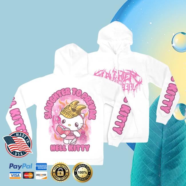 Official Slaughter To Prevail Metal Rising Merch Store Slaughter To Prevail - Hell Kitty White Hood Risingmerch